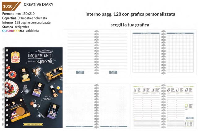 agenda con spirale con copertina personalizzata